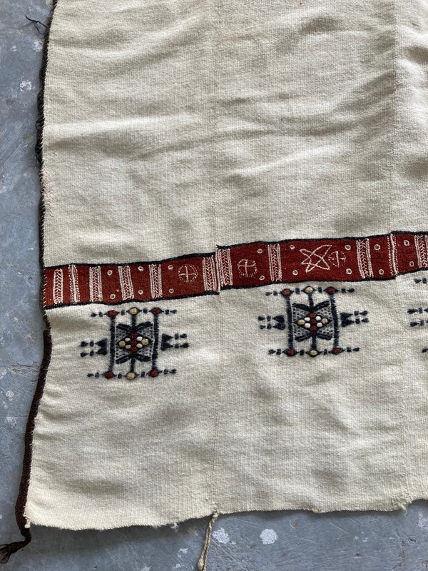 Vintage MidCentury West African Malian Fulani Tribal Textile Blanket 227x120 cm gallery