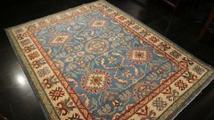 5×7 AFGHAN-REFUGEE CAUCASIAN VEGETABLE-DYE HANDMADE-KNOTTED FINE WOOL RUG 585007
