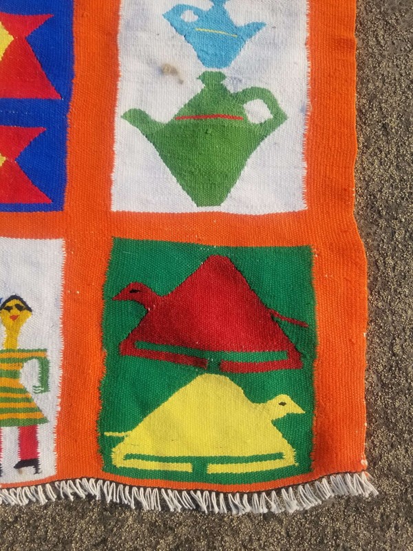 Fine Vintage Traditional Hand Made Oriental Wool Orange Kilim 5.3x2.7ft gallery