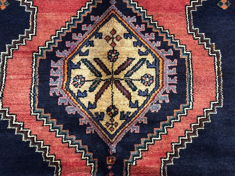 Vintage Hamedan Tribal Rug 5x8 Hand Knotted Wool Oriental Area Carpet Navy Blue gallery