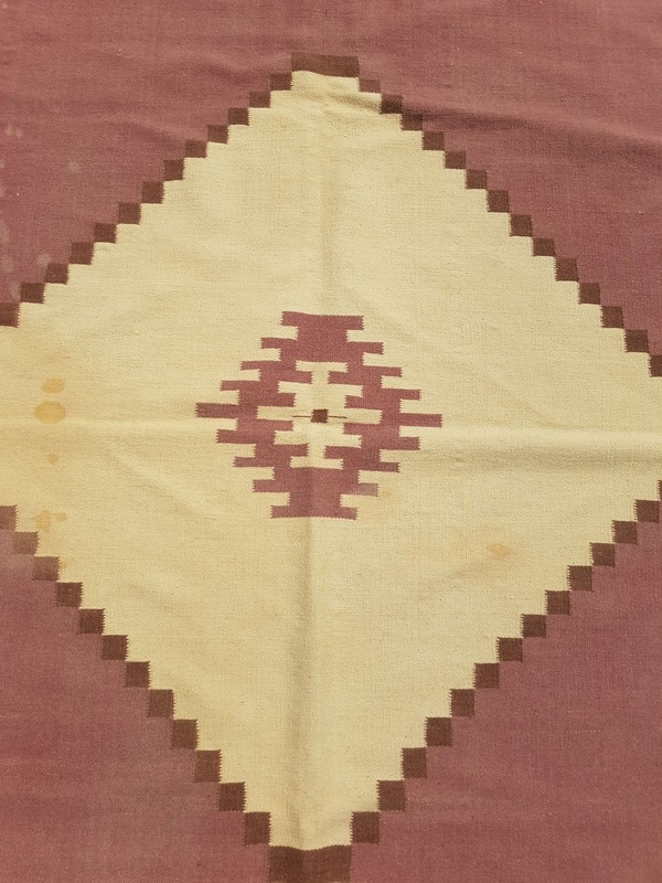 Fine Vintage Traditional Hand Made Oriental Wool Brown Kilim Rug 180x116cm gallery