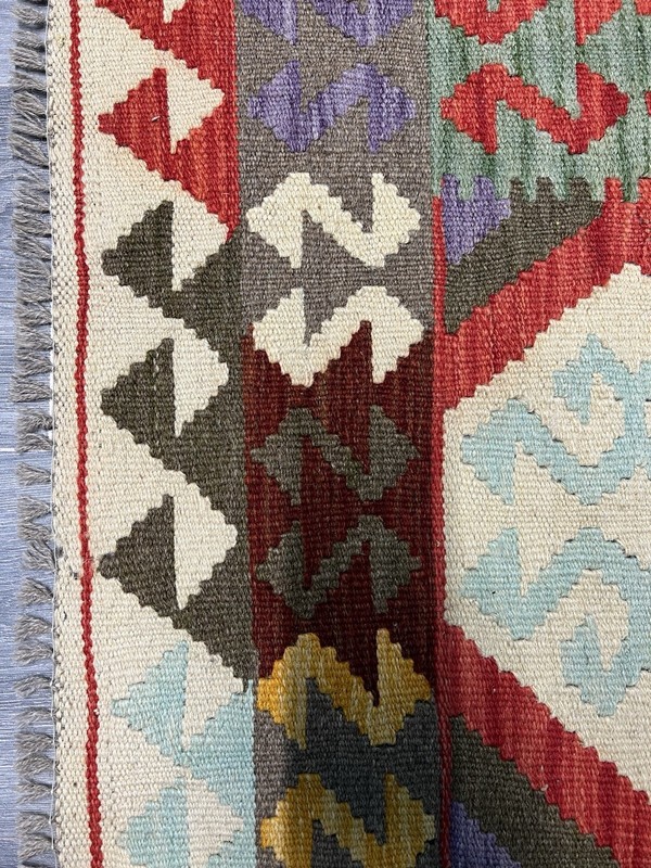 Handmade Kilim Runner wool natural colours Afghan Traditional 288cmx88cm gallery