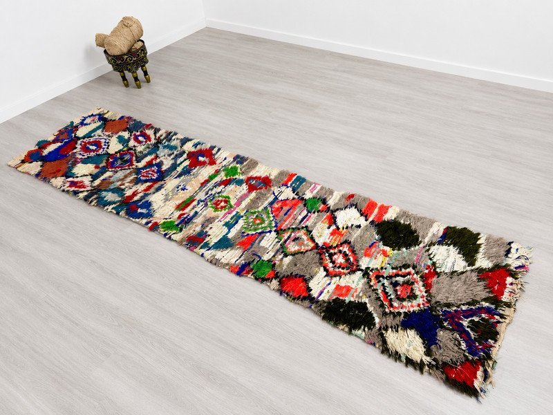 Vintage Moroccan Berber Runner Rug 2'5" x 9'8" Handmade Colorful Boho Geometric gallery