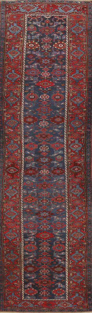 Antique Vegetable Dye Heriiz Bakhshayesh Hand-knotted Hallway Runner Rug 3x16