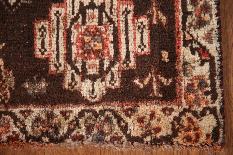 Antique Rug 4x5 ft.Geometric Qashqai Oriental Handmade Low Pile Wool Area Rug gallery