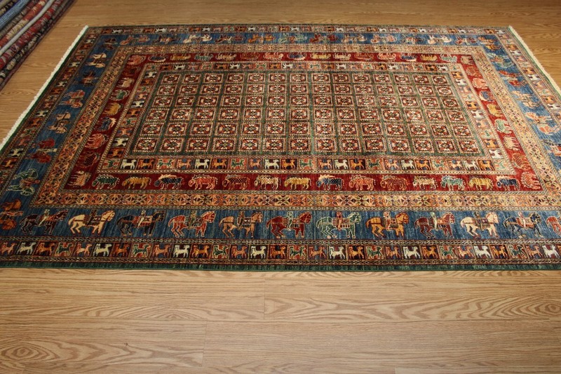 _HAND-MADE_RUG_FINE-QUALITY_ 10X7 FT. Gabba Design Natural Wool Pictorial Rug gallery