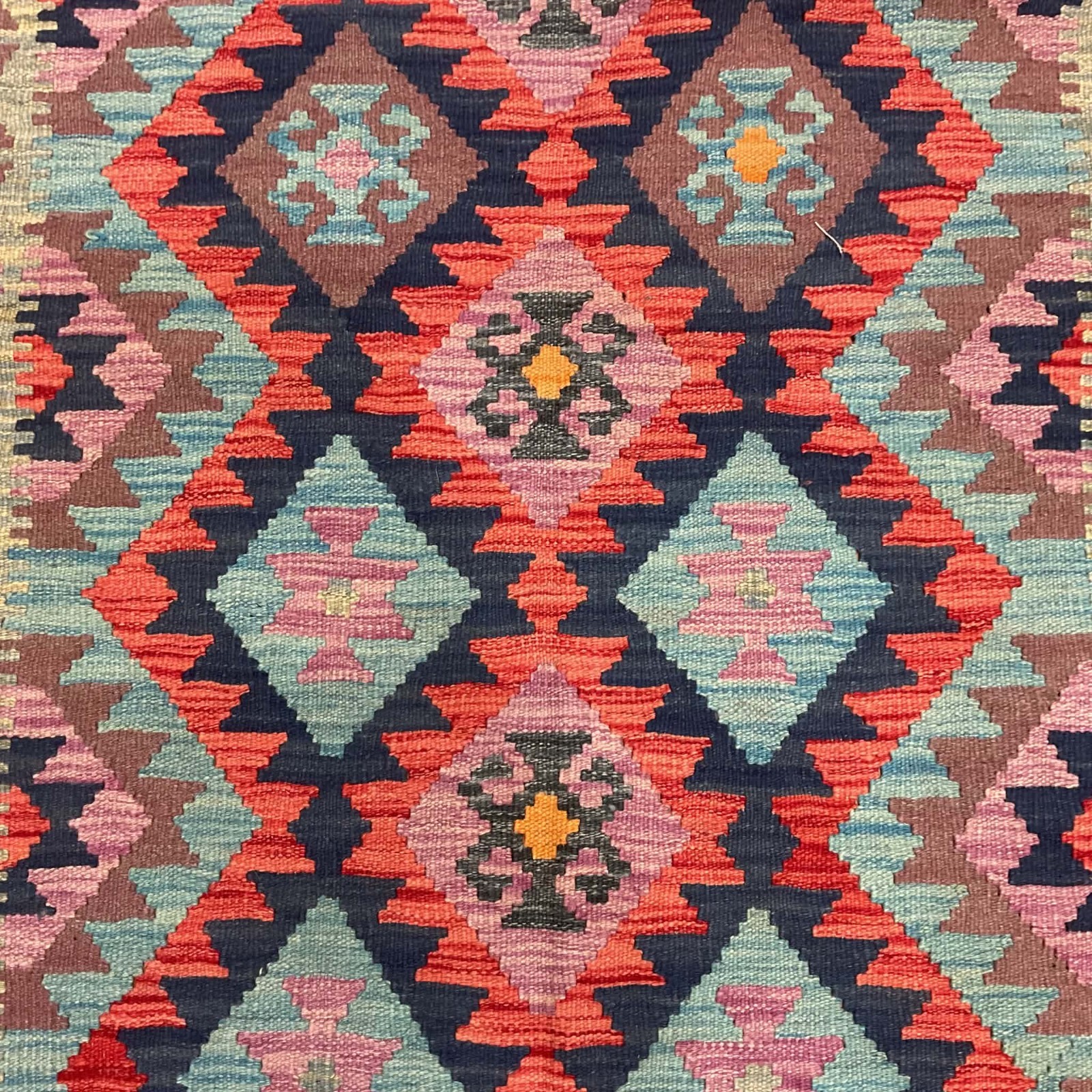 Afghan Hand-woven Mimana Kilim 100% Wool Area Rug (5'8" x 4'1") gallery