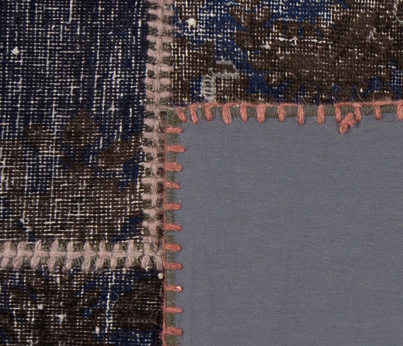 Vintage 319x219 cm Patchwork Hand Knotted Oriental Rug Carpet Blue gallery