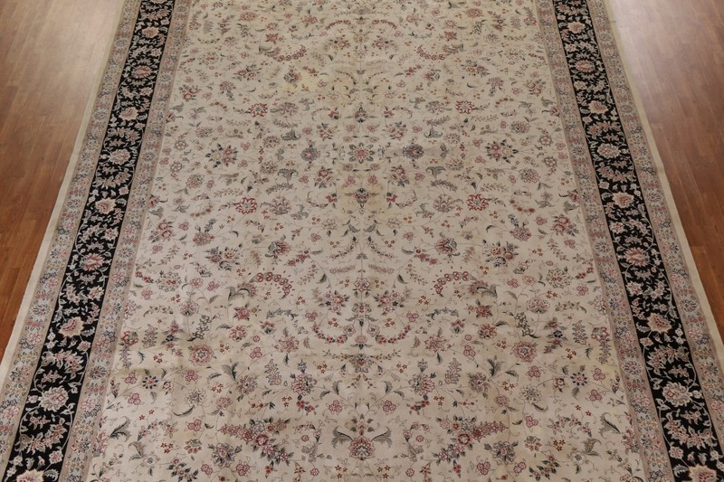All-Over Floral Aubusson Hand-knotted Palace Size Area Rug Living Room Rug 12x19 gallery