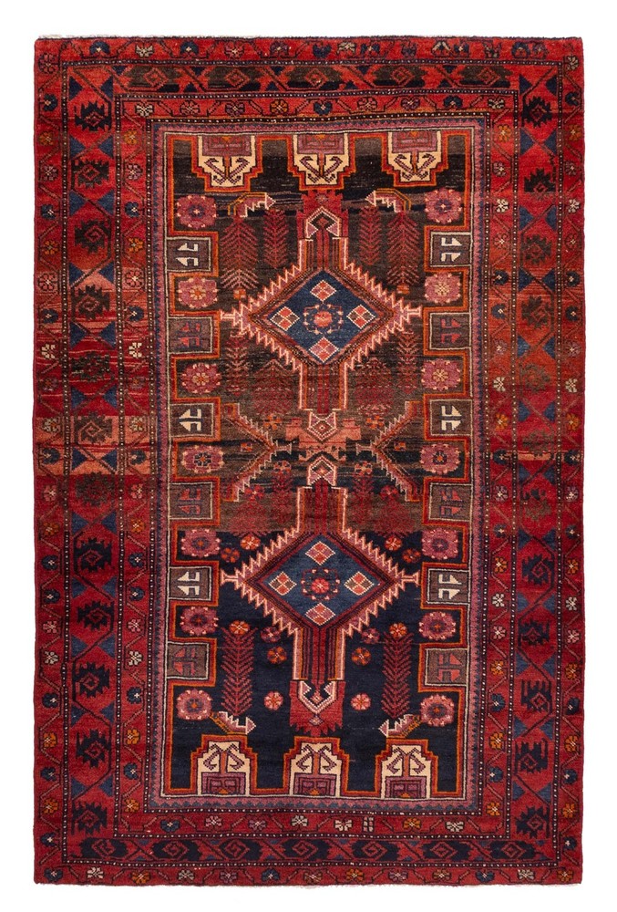 Vintage Hand-Knotted Area Rug 4'9" x 7'8" Traditional Oriental Wool Carpet