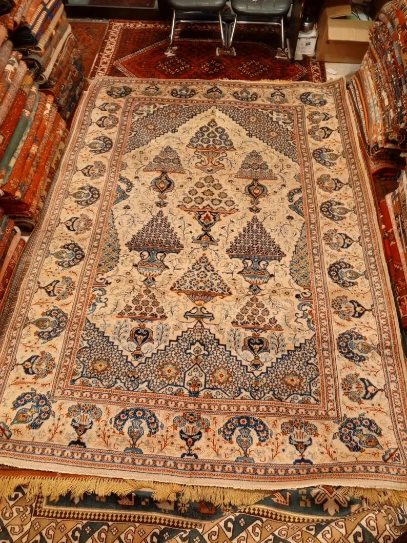 COLLECTORS' ITEM Antique Habibian Tree of Life Oriental Floral Carpet gallery