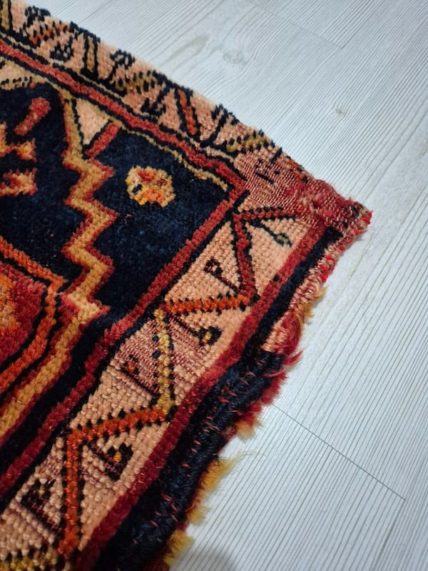 Antique Rug Pillow, Anatolian Small Rug, Auction,Kurdish Pillow Rug, Hand Woven gallery