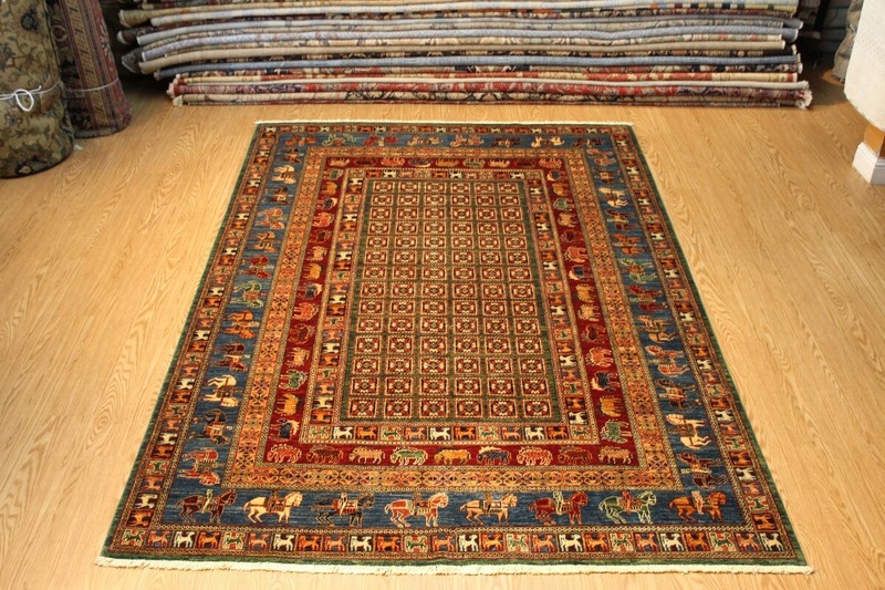_HAND-MADE_RUG_FINE-QUALITY_ 10X7 FT. Gabba Design Natural Wool Pictorial Rug gallery