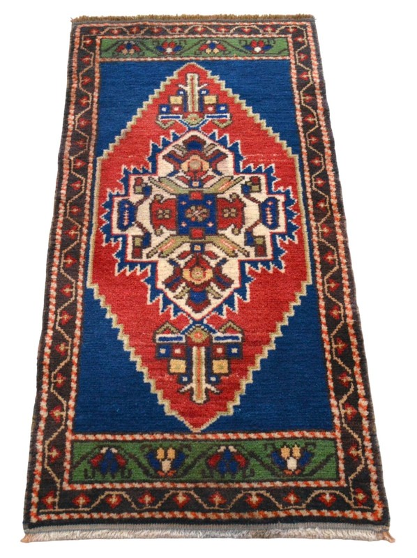 Vintage Small Rug Mat Turkish Rug Handmade Oushak Rug Door mat 2x4 ft approx gallery