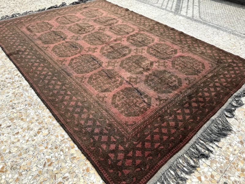 Pink Terracotta Antique Afghan Area Rug 6x9 Faded Neutral Turkmen Nomadic Carpet gallery
