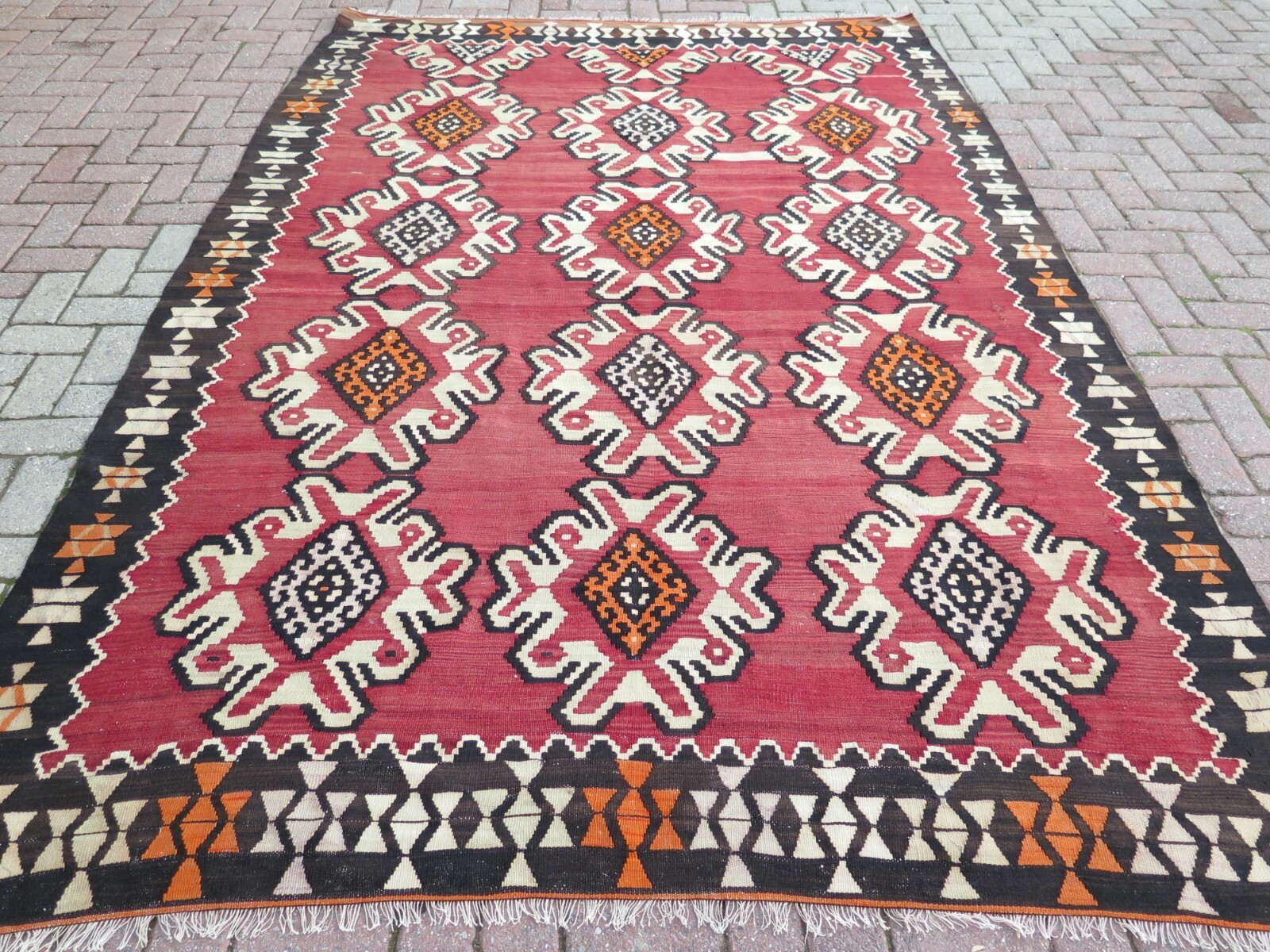 Anatolia Kilim, Vintage Rug, Floor Rug, Red Kelim, Area Rug 80"X120" Wool Carpet gallery