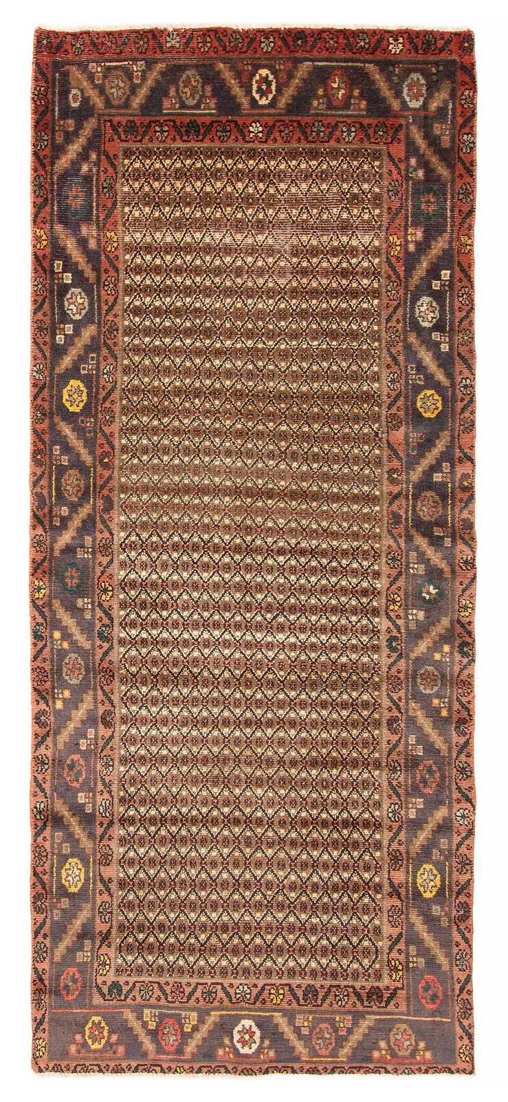3'8" x 9'1" Vintage Hand-knotted Runner Rug Traditional Oriental Wool Carpet gallery