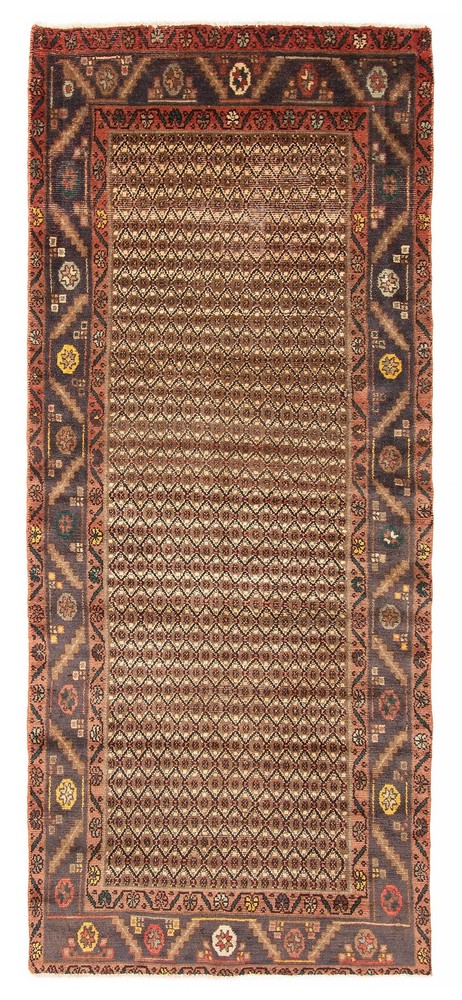 3'8" x 9'1" Vintage Hand-knotted Runner Rug Traditional Oriental Wool Carpet
