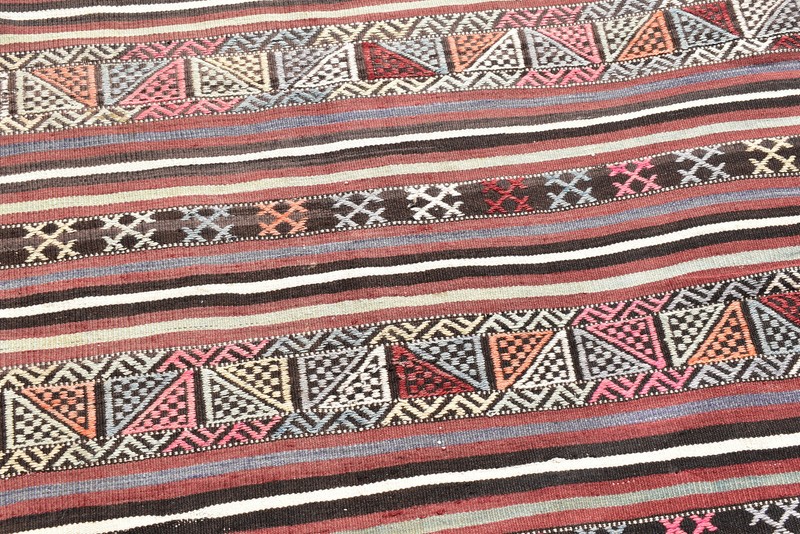 Turkish Kilim Rug 61''x89'' Handwoven Konya Cicim 5x7 Rug 156x227cm Nomads Kilim gallery