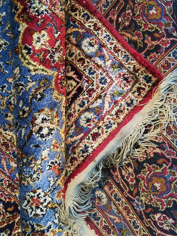 ANTIQUE FINE GENUINE MIDDLE EASTERN 100% SILK HANDMADE RUG 95 X 60" gallery