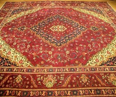 9.9 x 12.9 Ft VINTAGE 1920s HANDMADE High Quality Vegetable Dyed Wool Tabris Rug