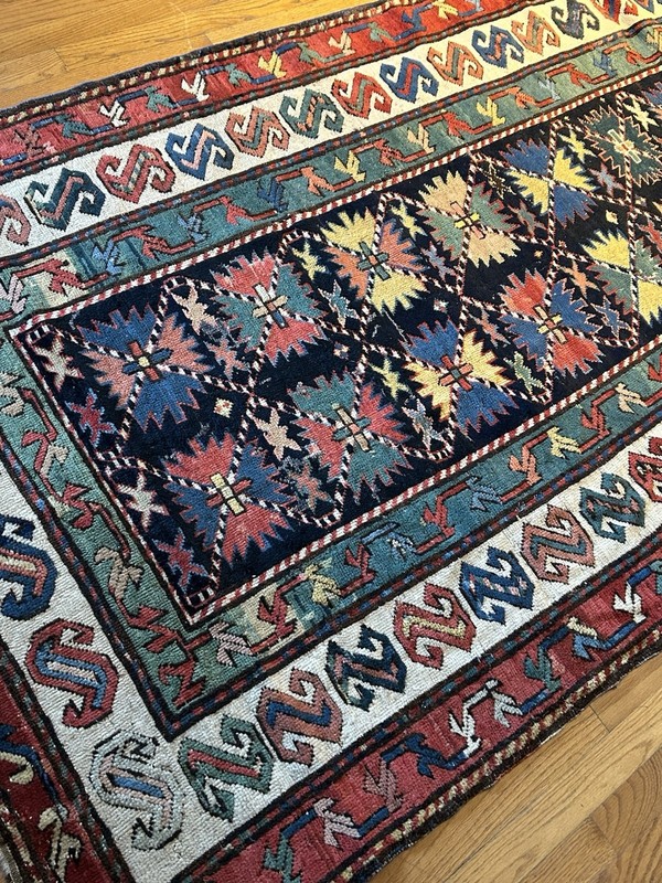 ANTIQUE C. 1900 CAUCASIAN SHIRVAN HANDMADE TRIBAL MUSEUM GRADE RUG 4’1x7 gallery