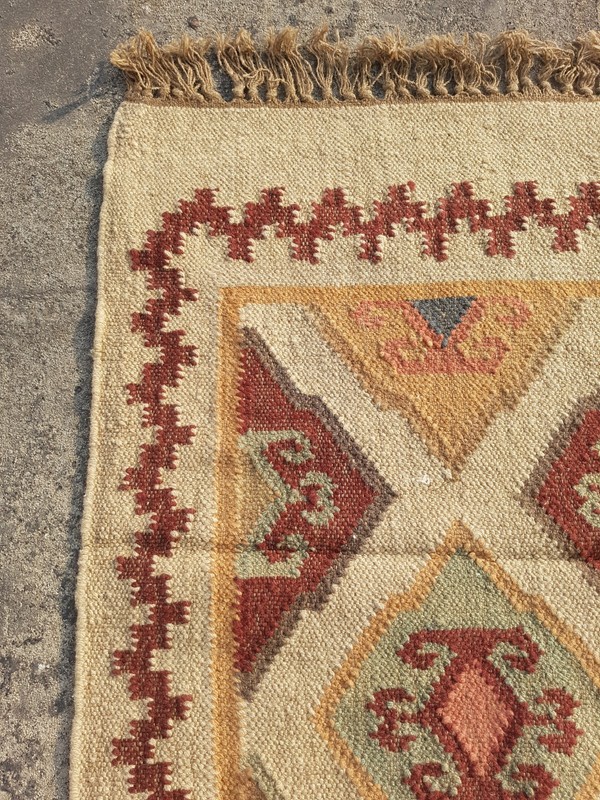 Vintage Traditional Handmade Beautiful Turkish Kilim Floor Rug Carpet 200x68 cm gallery