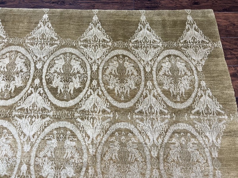 Tibetan Rug 12x15 Wool Olive Green Extra Large Handmade Contemporary Carpet gallery