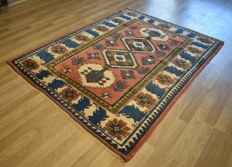 Big Clearance Vintage Turkish Caucasian Handmade Rug 6 Ft x 7 Ft Free Shipping gallery