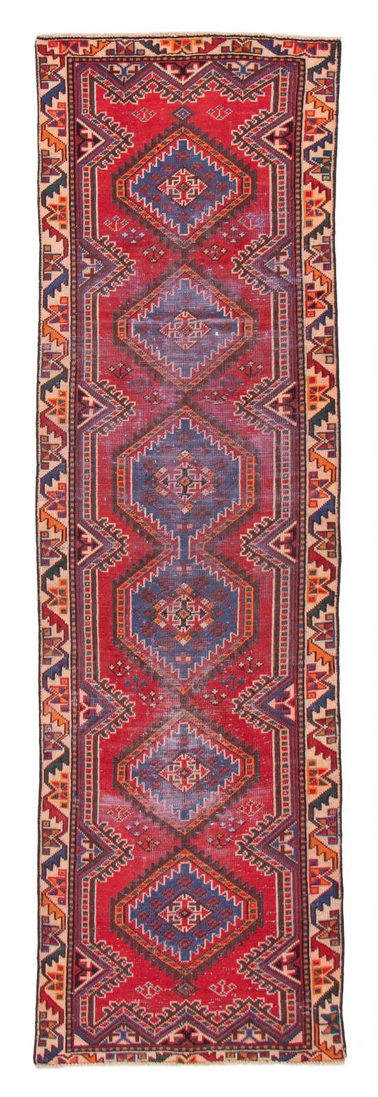 3'2" x 9'10" Vintage Hand-knotted Runner Rug Traditional Oriental Wool Carpet gallery
