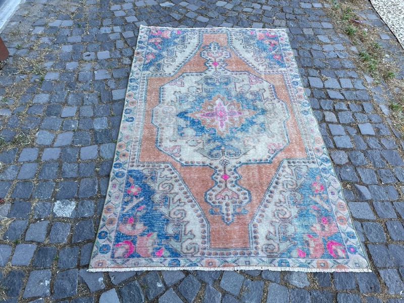 Home Decor Rug, Turkish Vintage Rug, Boho Decor Rug, Oushak 4,2 x 6,7 ft gallery