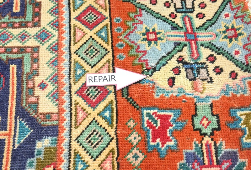 Handmade Semi-Antique Vintage Oriental Rug Geometric Living Room Carpet 9X12 ft gallery
