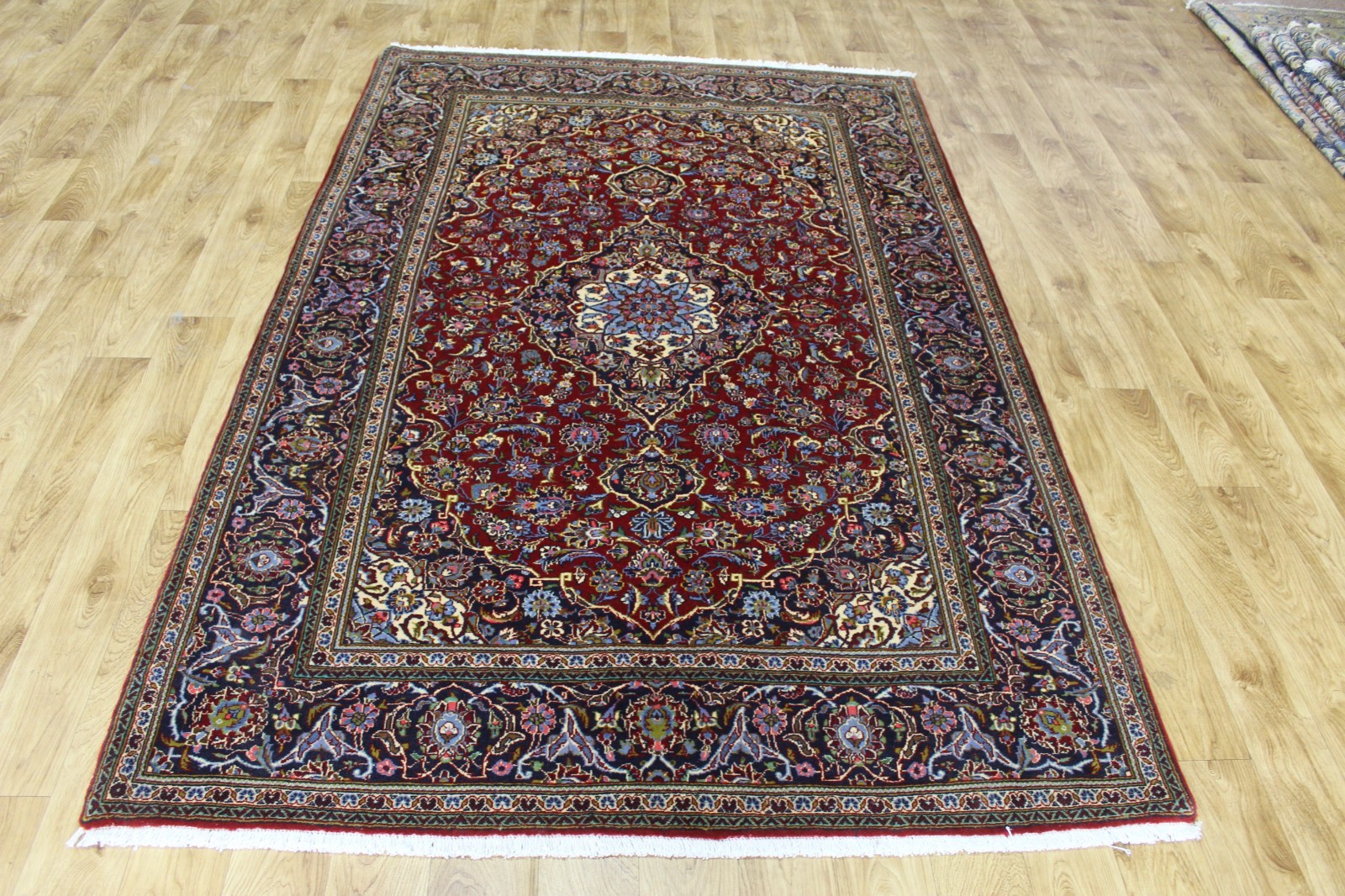 Fine Signed Keshan Oriental Rug Kurk Wool Floral Carpet 220 x 140 CM (7’3” x 4’7 gallery