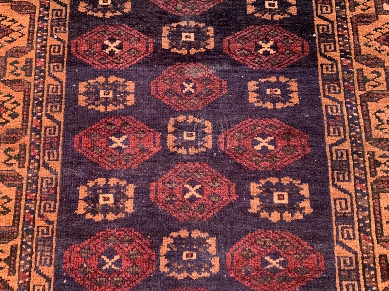 Vintage Afghan Balouch Rug: Hand Knotted Wool, Traditional Area Carpet 3x5 ft gallery