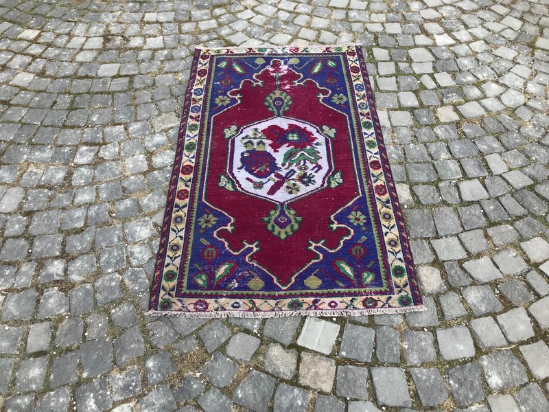 Turkish Antique rug Bohemian Area rug Oushak rug Vintage Rug Handmade Wool rug gallery