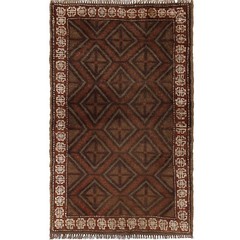 Authentic Overdyed Carpet Handmade Wool Rug 4.1×2.4 ft