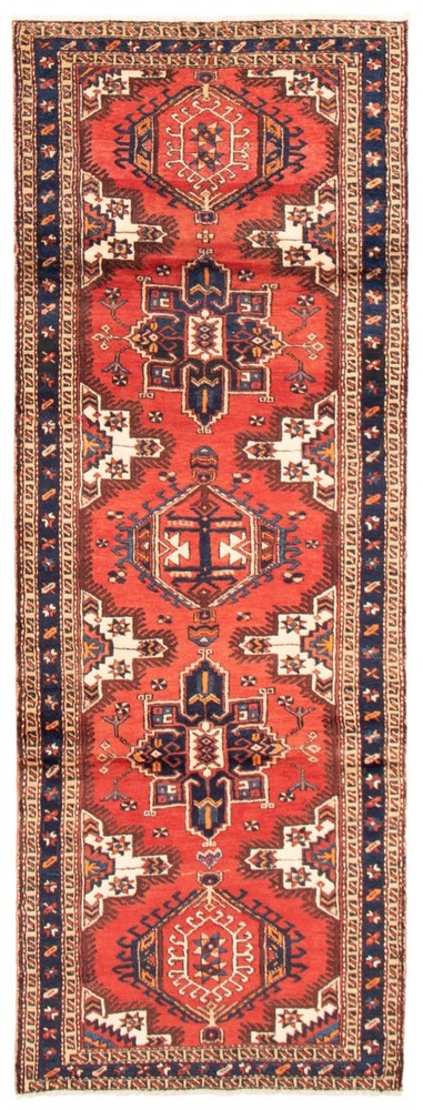 3'8" x 10'2" Vintage Hand-knotted Runner Rug Traditional Oriental Wool Carpet