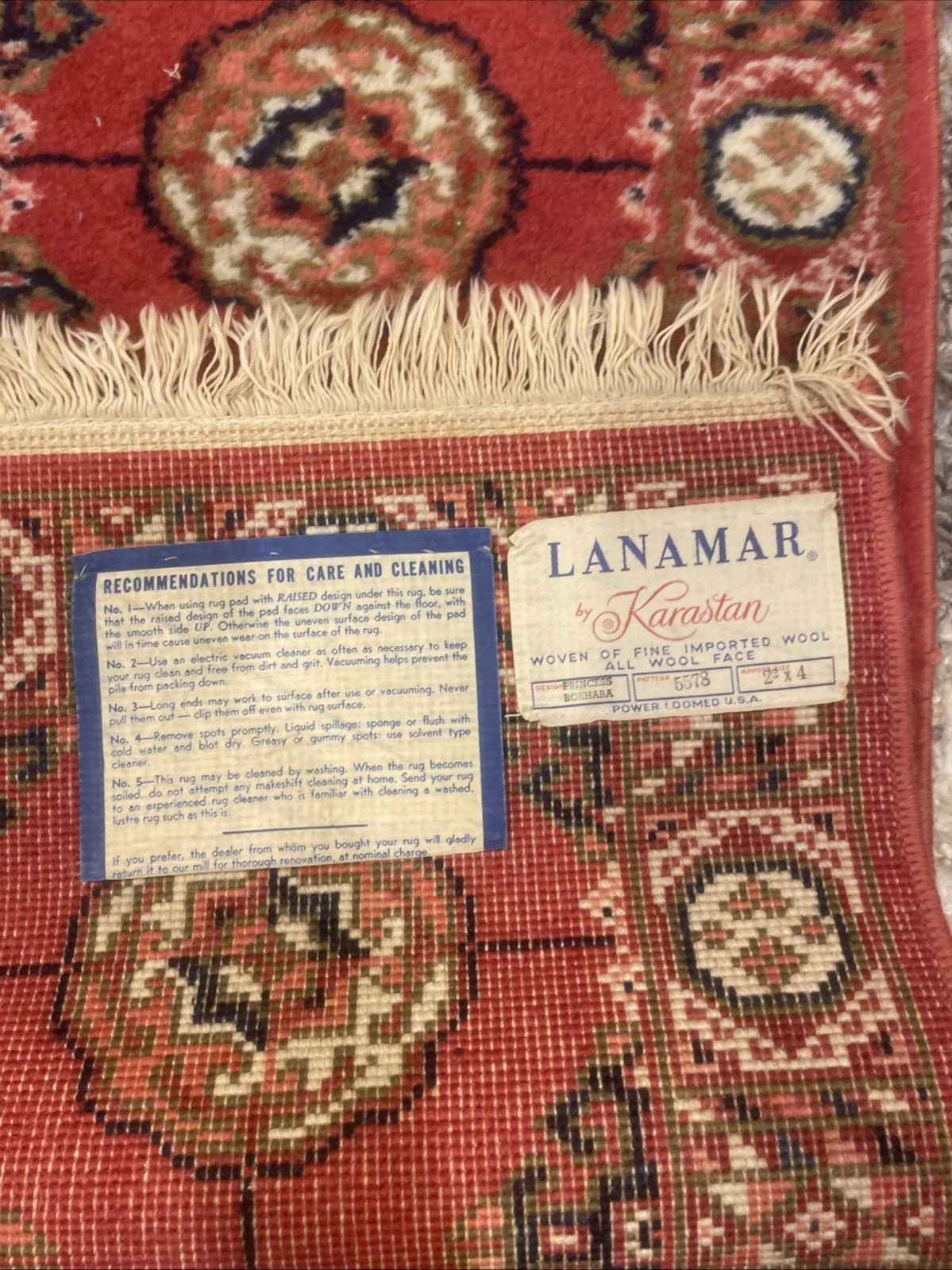 Vintage Lanamar By Karastan Wool Rug 27x48in gallery