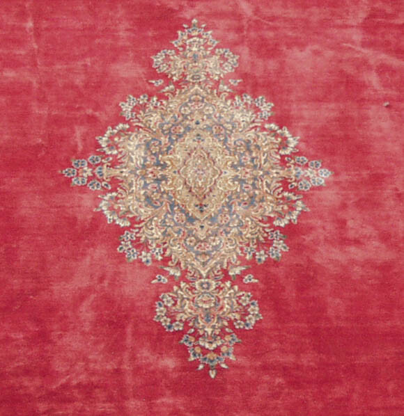 RRA 10x15 True Oriental Rug Open Field Design Rose Red Carpet 12201 gallery