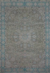 Vintage Muted Green Wool Tebriz Traditional Handmade Room Size Area Rug 9×13