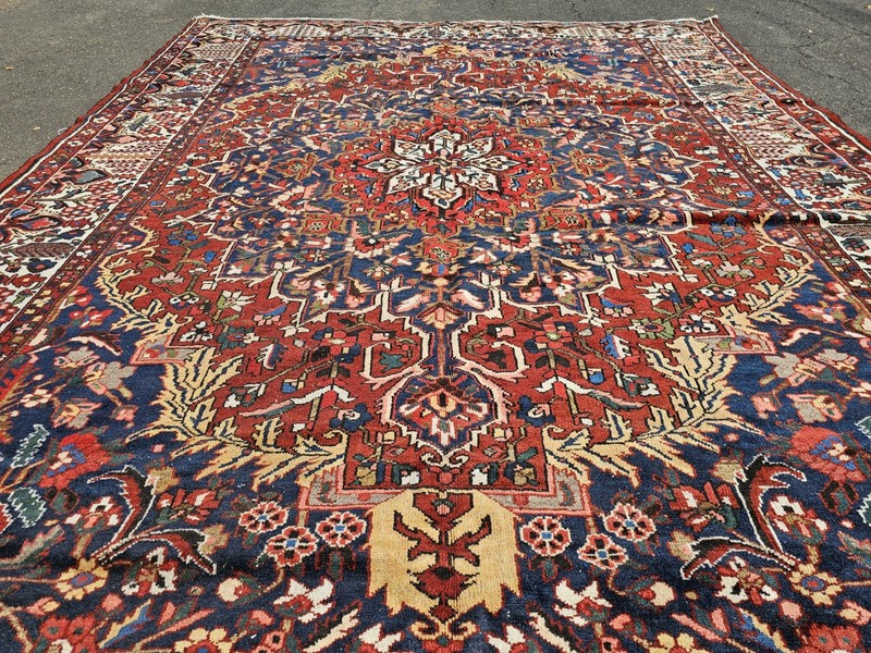 10.3 x 14 ANTIQUE FINE HERIZ VINTAGE SERAPI USHAK KAZAK CAUCASIAN gallery