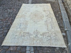 Vintage Turkish Rug 5.7×9.2 ft | Hand-Knotted Anatolian Area Carpet | Distressed