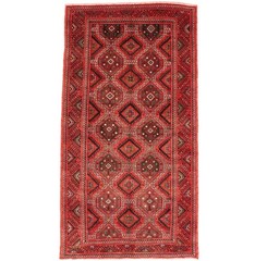 Vintage Red Tribal Hand-Knotted Wool Oriental Rug Farmhouse Decor Carpet 5X10 ft
