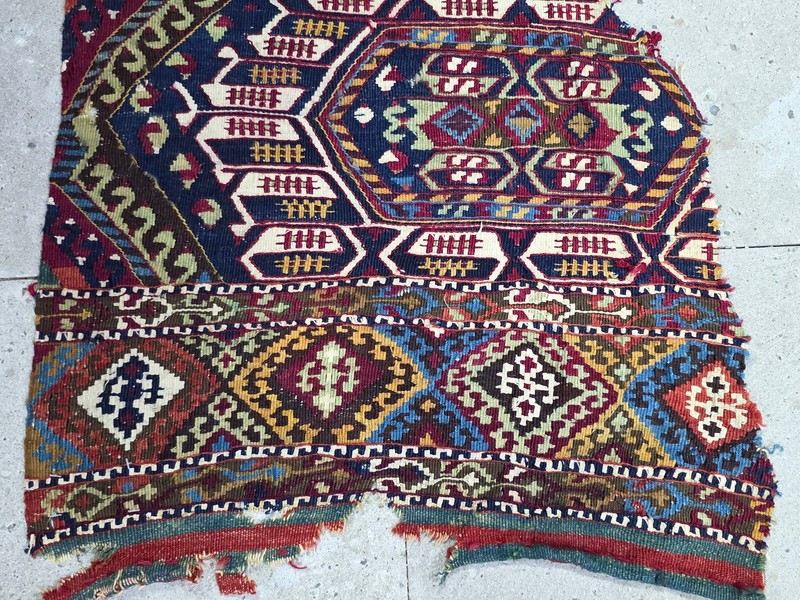 Antique Malatya Rug, Anatolian Tribal Textile, Turkish Woven Fragment gallery
