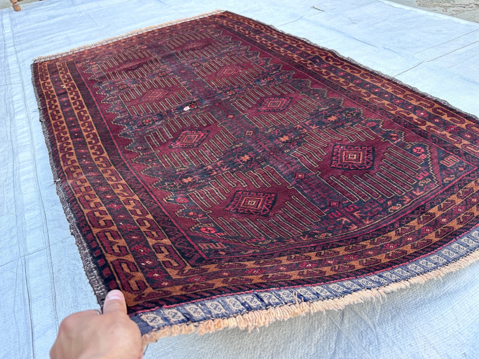 180 X 110 CM Vintage Stunning Belouch Natural Vegetable Dye Qalam dani Carpet gallery