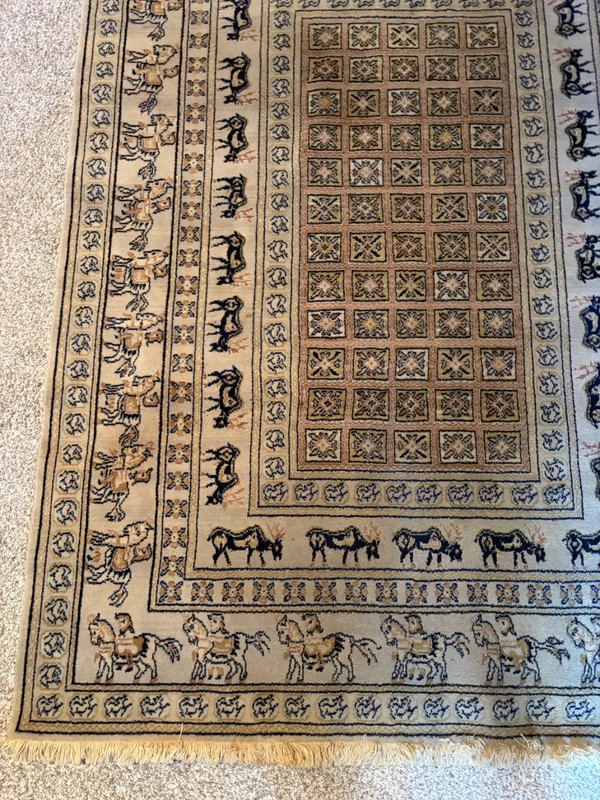 Vintage Louis de Poortere Samarkand Wool Rug – Made in Belgium – 4'7" x 6'2" gallery