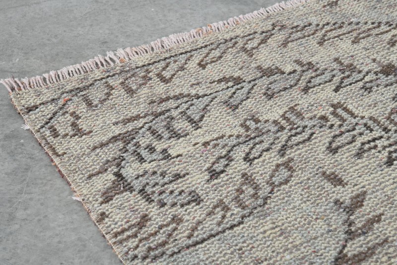 small turkish rug, hand-knotted carpet vintage rug, oushak area rug 2 x 9 ft 447 gallery