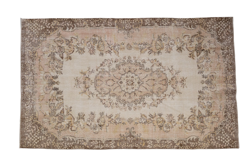 Neutral rug, Earth tone rug, Handmade area rug, Vintage oushak rug, 6.6x10 ft