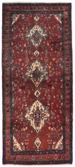 Maroon Red Vintage Tribal Floral Hand-Knotted Runner Rug Oriental Carpet 4X10 ft