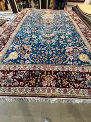 7 x 10‘ Esfa hane Silk Foundation and Flowers w/ Signature